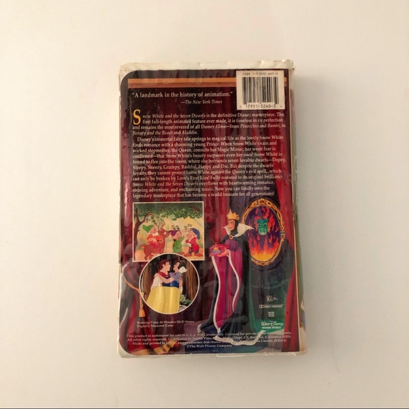 Snow White & The Seven Dwarfs Vhs Tape - Picture 3 of 6